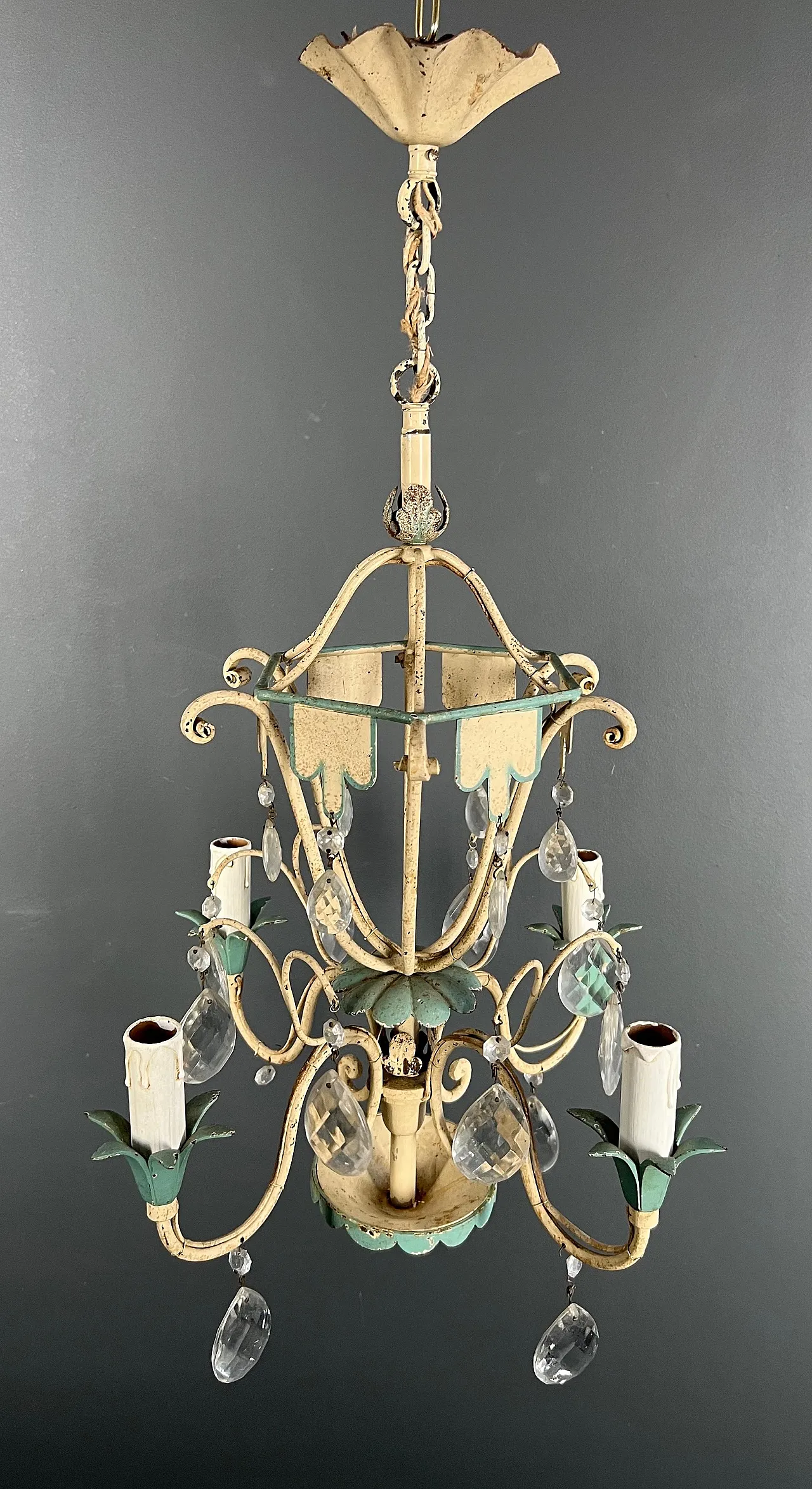 Mongolfiera patinata con cristalli, anni '40 4