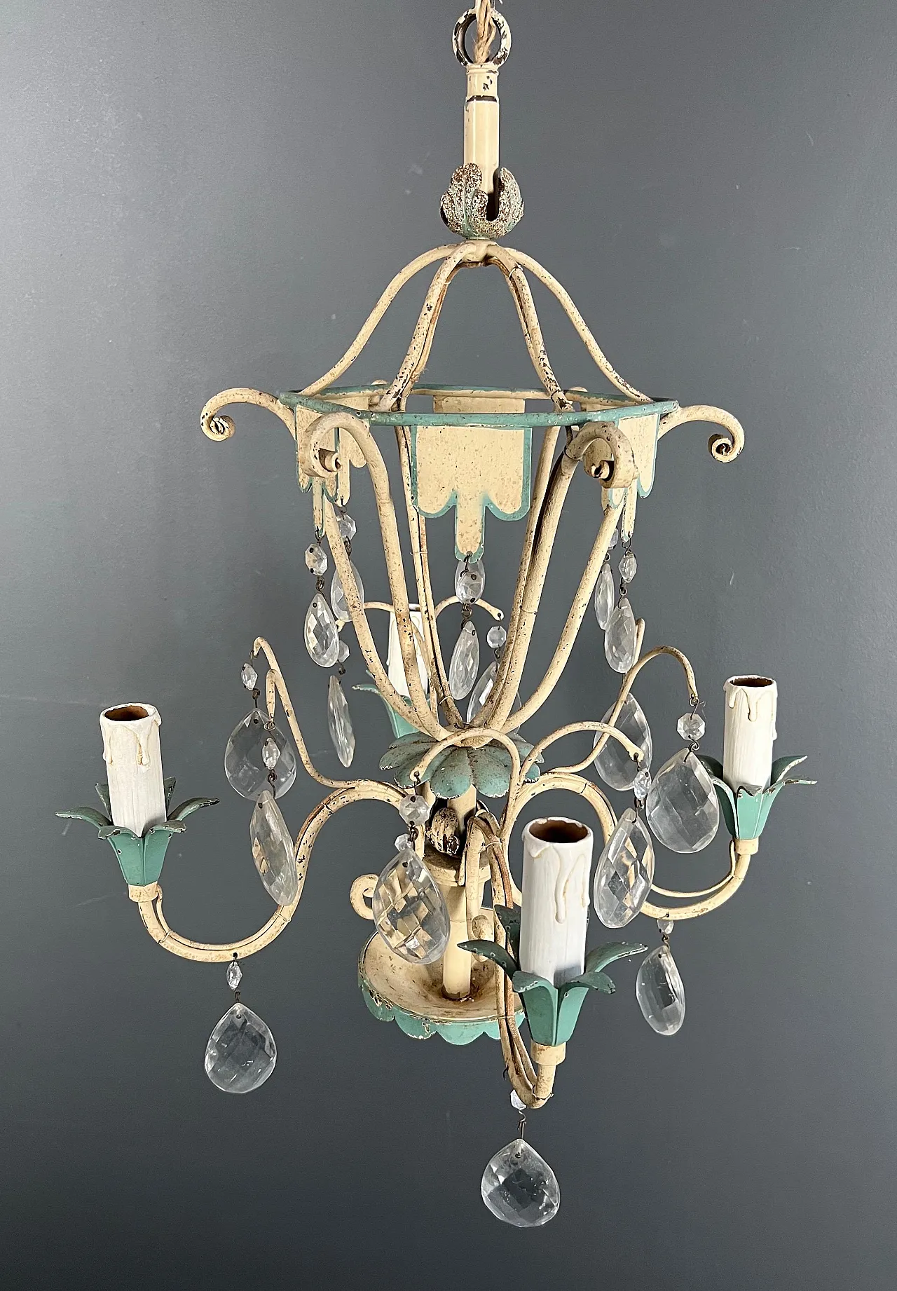 Mongolfiera patinata con cristalli, anni '40 5