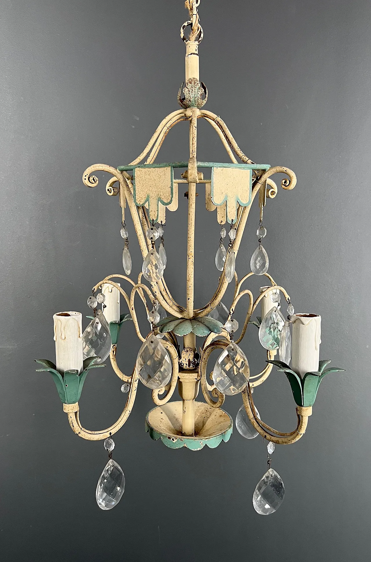 Mongolfiera patinata con cristalli, anni '40 7