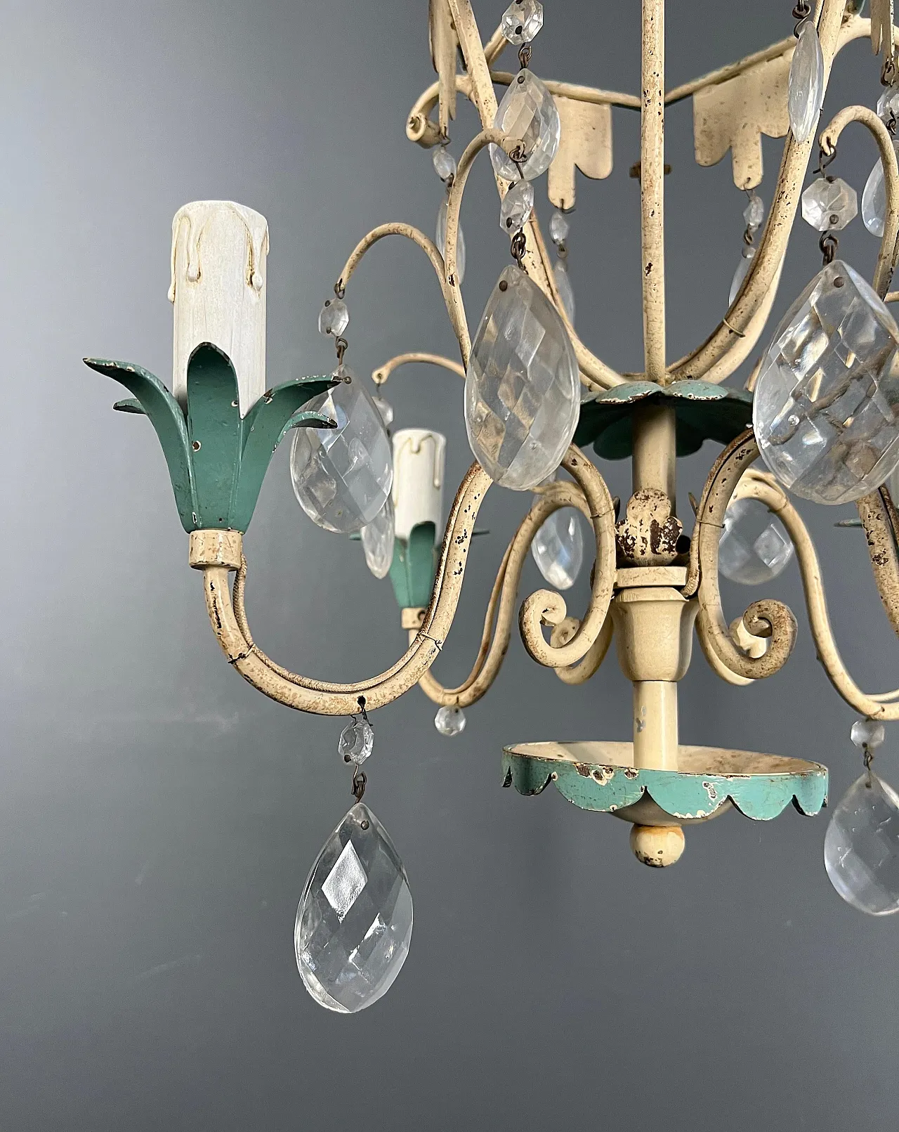 Mongolfiera patinata con cristalli, anni '40 8