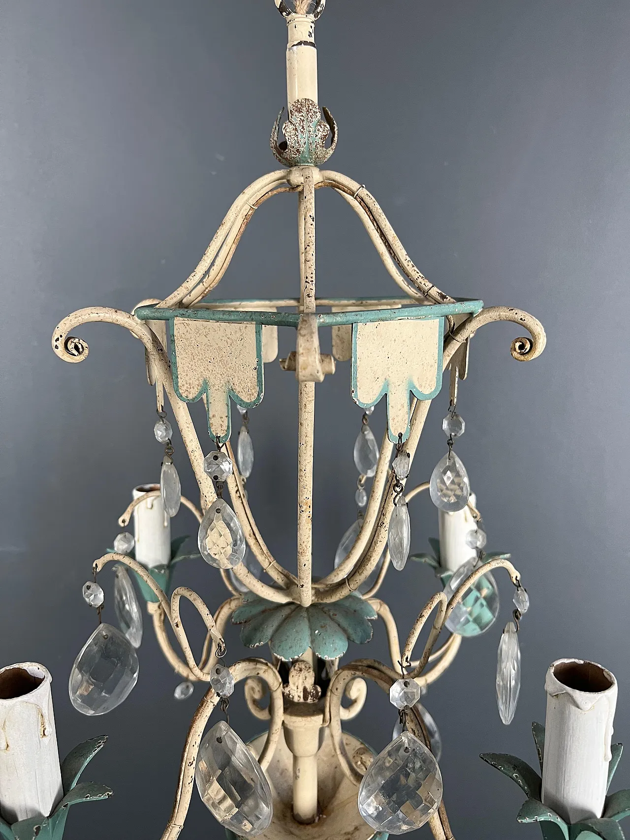 Mongolfiera patinata con cristalli, anni '40 9