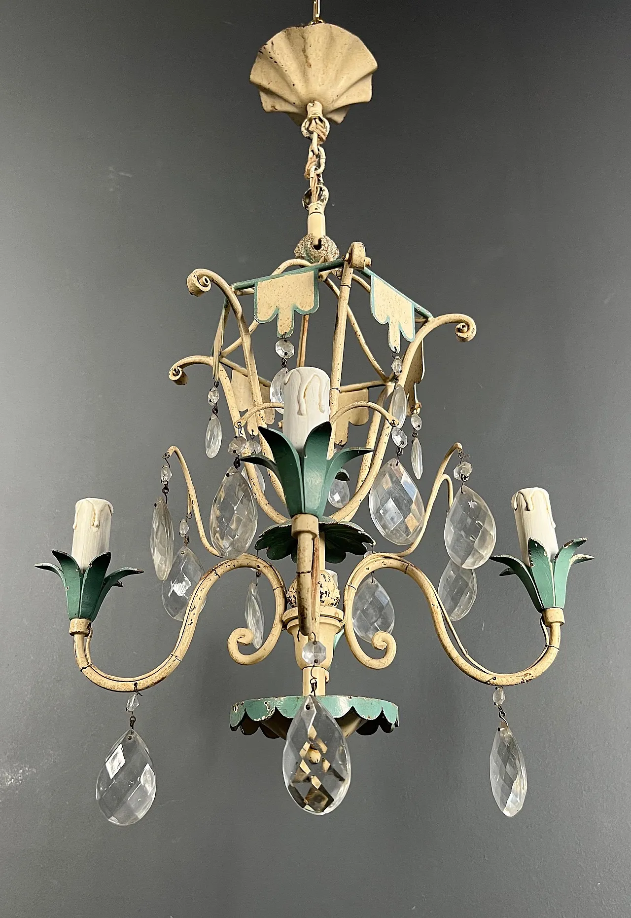 Mongolfiera patinata con cristalli, anni '40 11