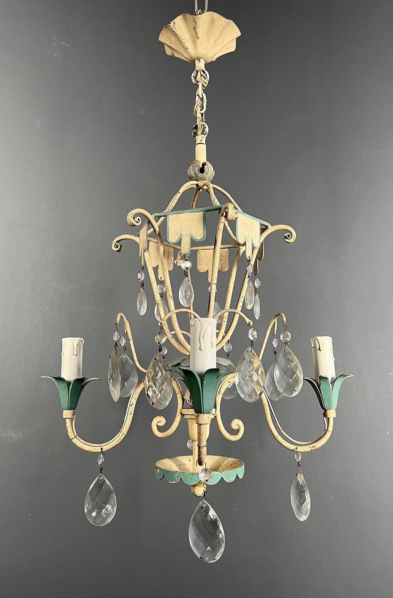 Mongolfiera patinata con cristalli, anni '40 12