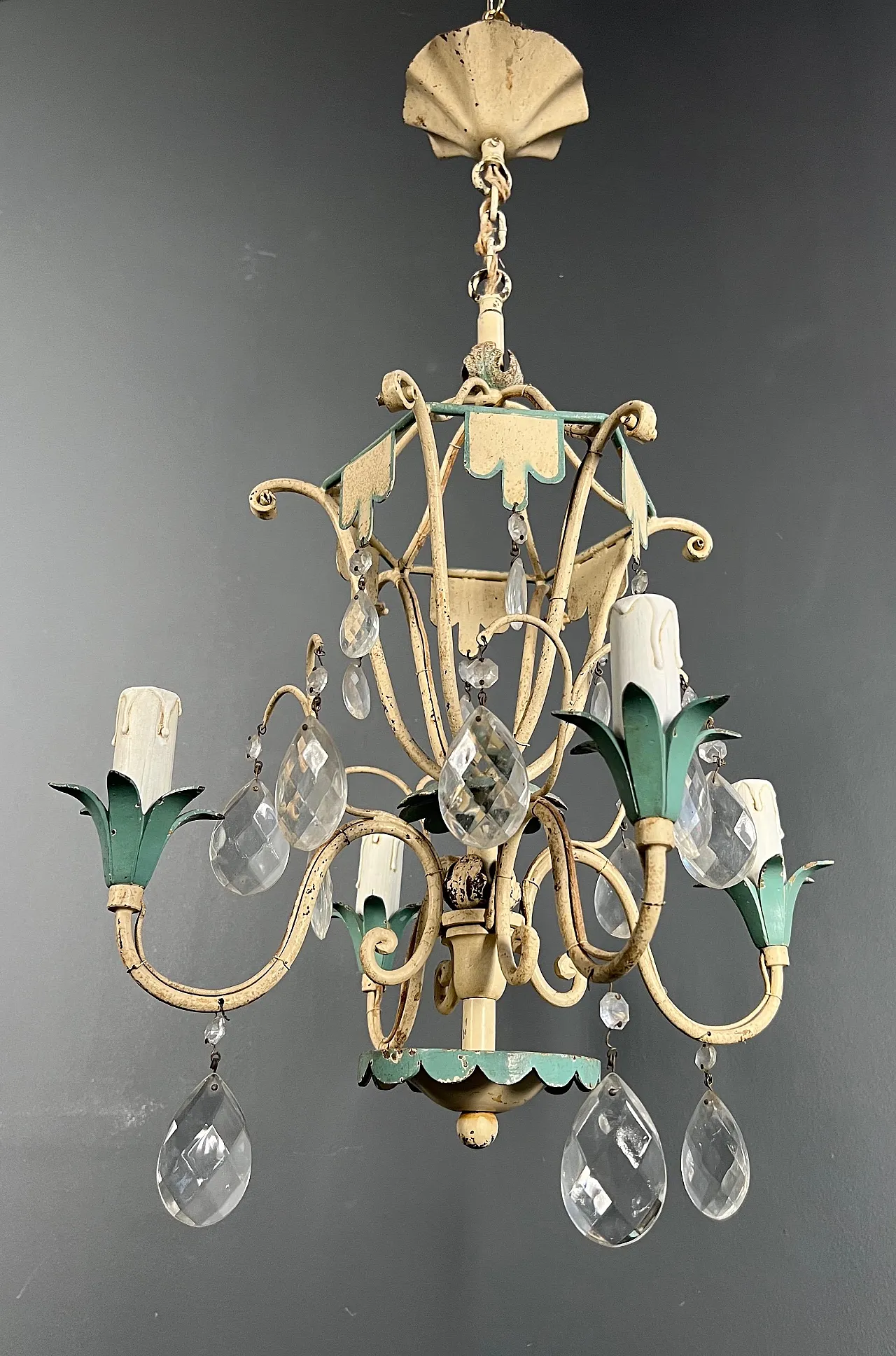 Mongolfiera patinata con cristalli, anni '40 18