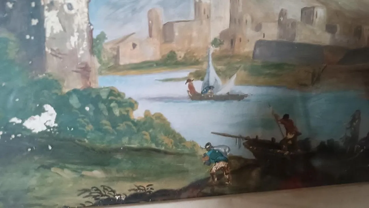 Acquerello con cornice in legno, '700 6