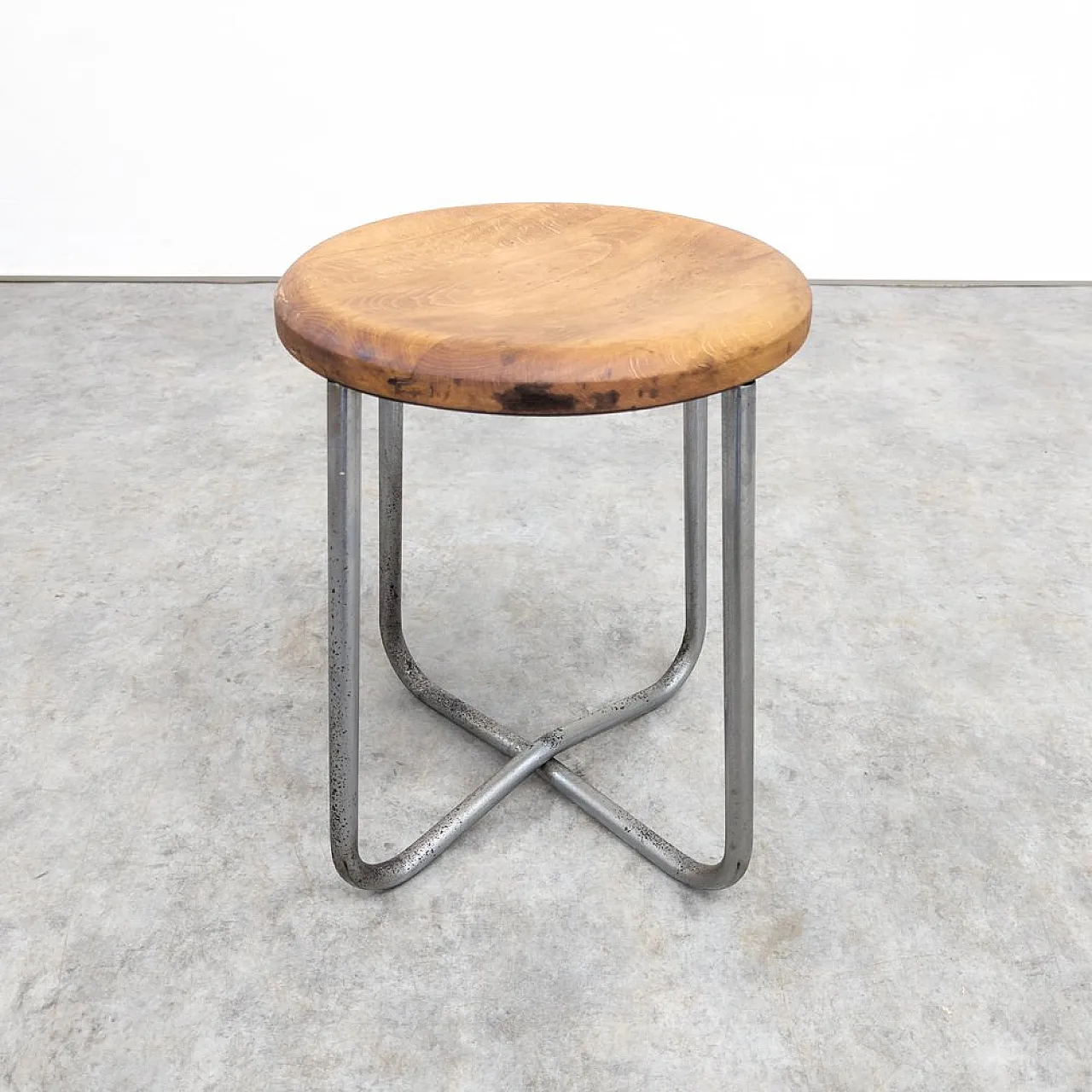 Bauhaus tubular steel Hocker by Karel Ort for Gottwald, 1930s 2