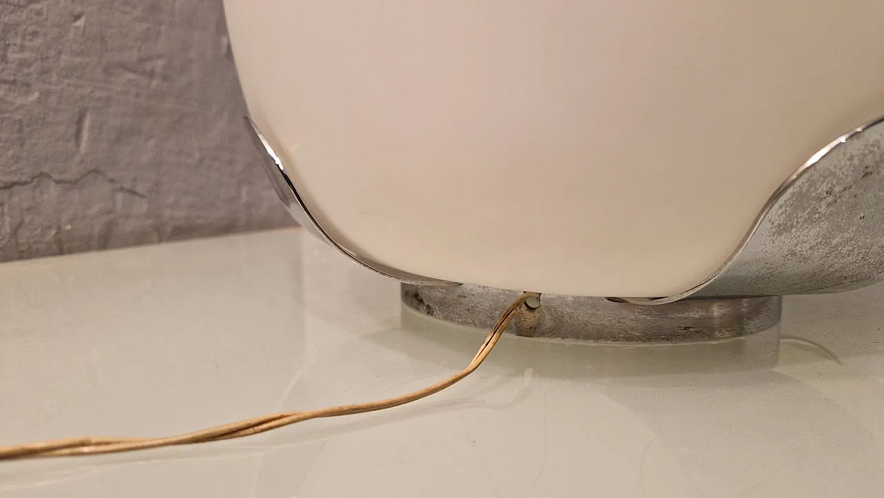 Lampada Flower in ottone cromato e vetro di Valenti Luce, anni '60 1