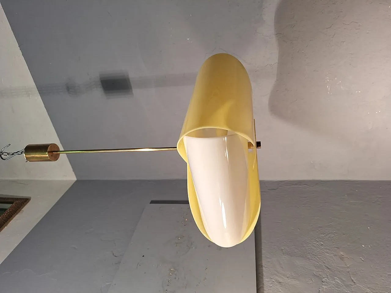 Double acrylic glass lamp by Angelo Lelii for Arredoluce, 1950s 1