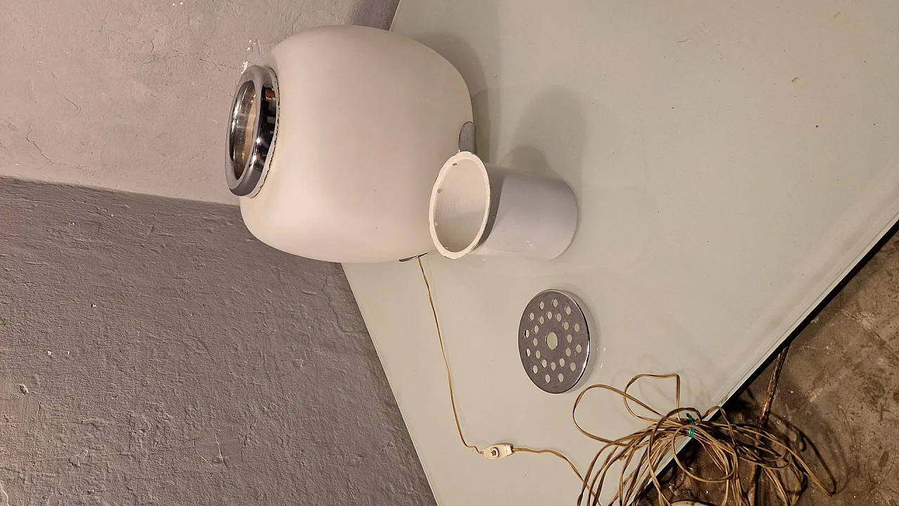 Lampada Flower in ottone cromato e vetro di Valenti Luce, anni '60 5