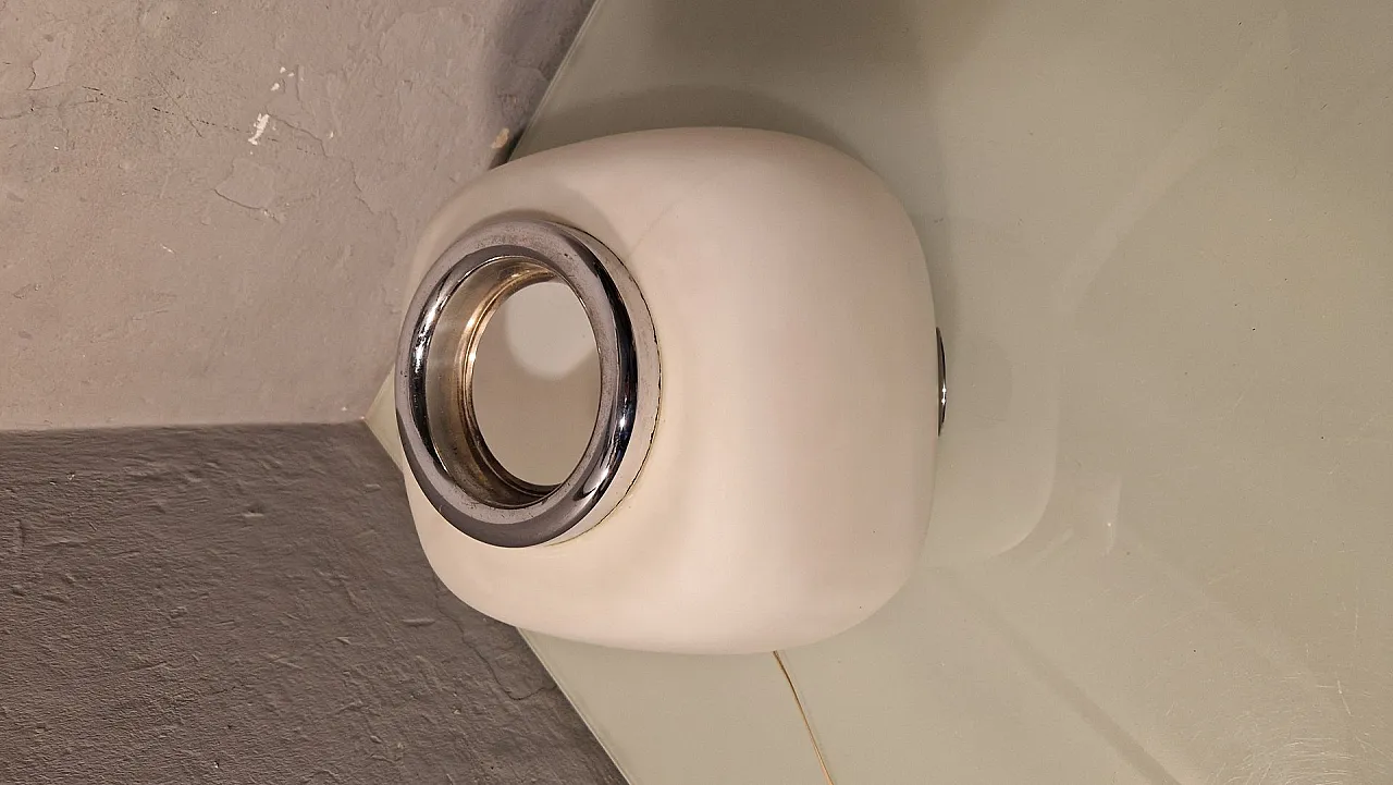 Lampada Flower in ottone cromato e vetro di Valenti Luce, anni '60 7