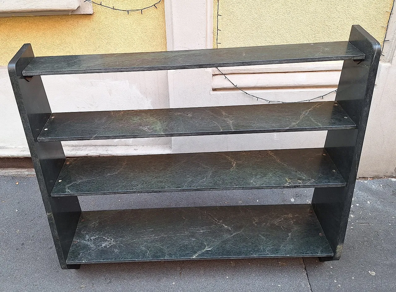 Libreria da terra in marmo verde Alpi, anni '70 2