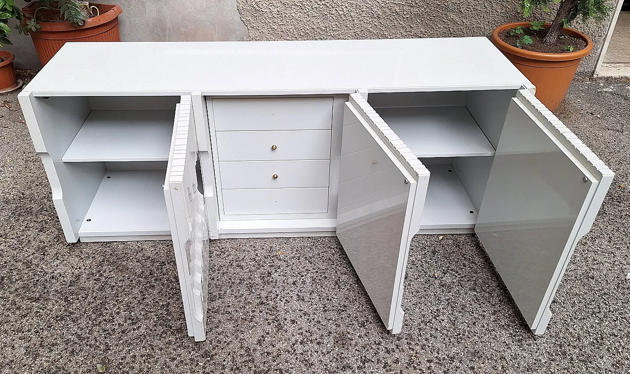 Sideboard Norman Model in White by Luciano Frigerio Wood for Frigerio Di Desio, 1960s 4