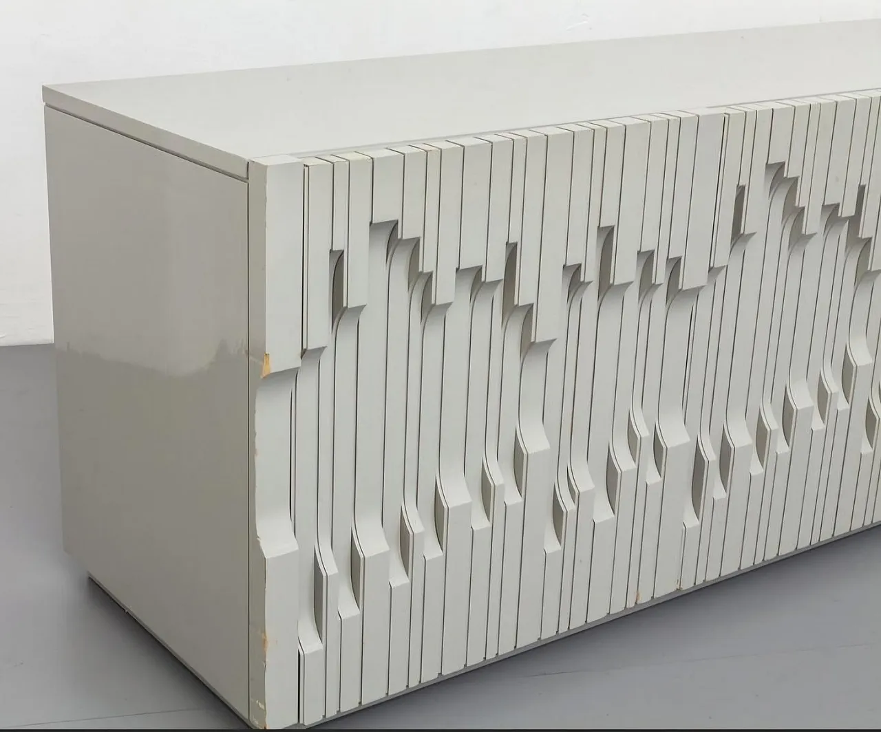 Sideboard Norman Model in White by Luciano Frigerio Wood for Frigerio Di Desio, 1960s 7