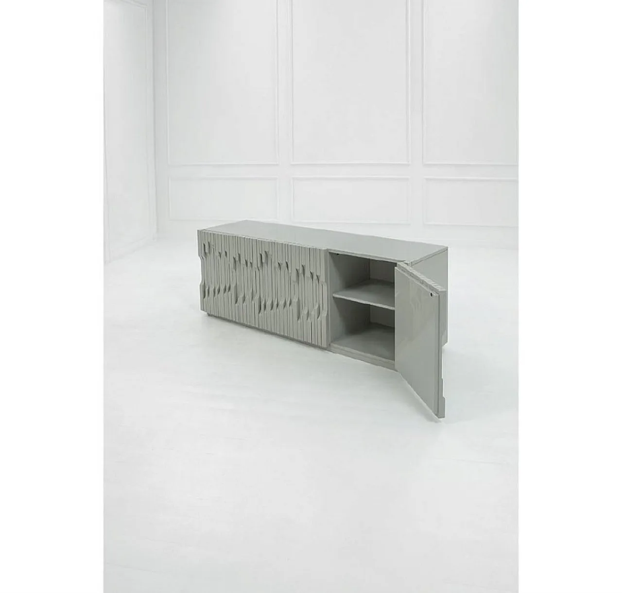 Sideboard Norman Model in White by Luciano Frigerio Wood for Frigerio Di Desio, 1960s 16