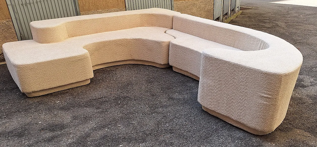 Divano Lara vintage in bouclé bianco di Roberto Pamio per Stilwood, anni '70, set di 2 5