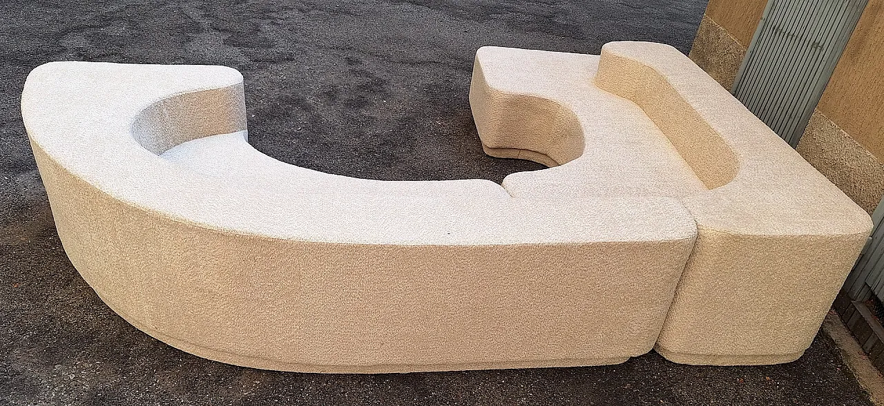 Divano Lara vintage in bouclé bianco di Roberto Pamio per Stilwood, anni '70, set di 2 6