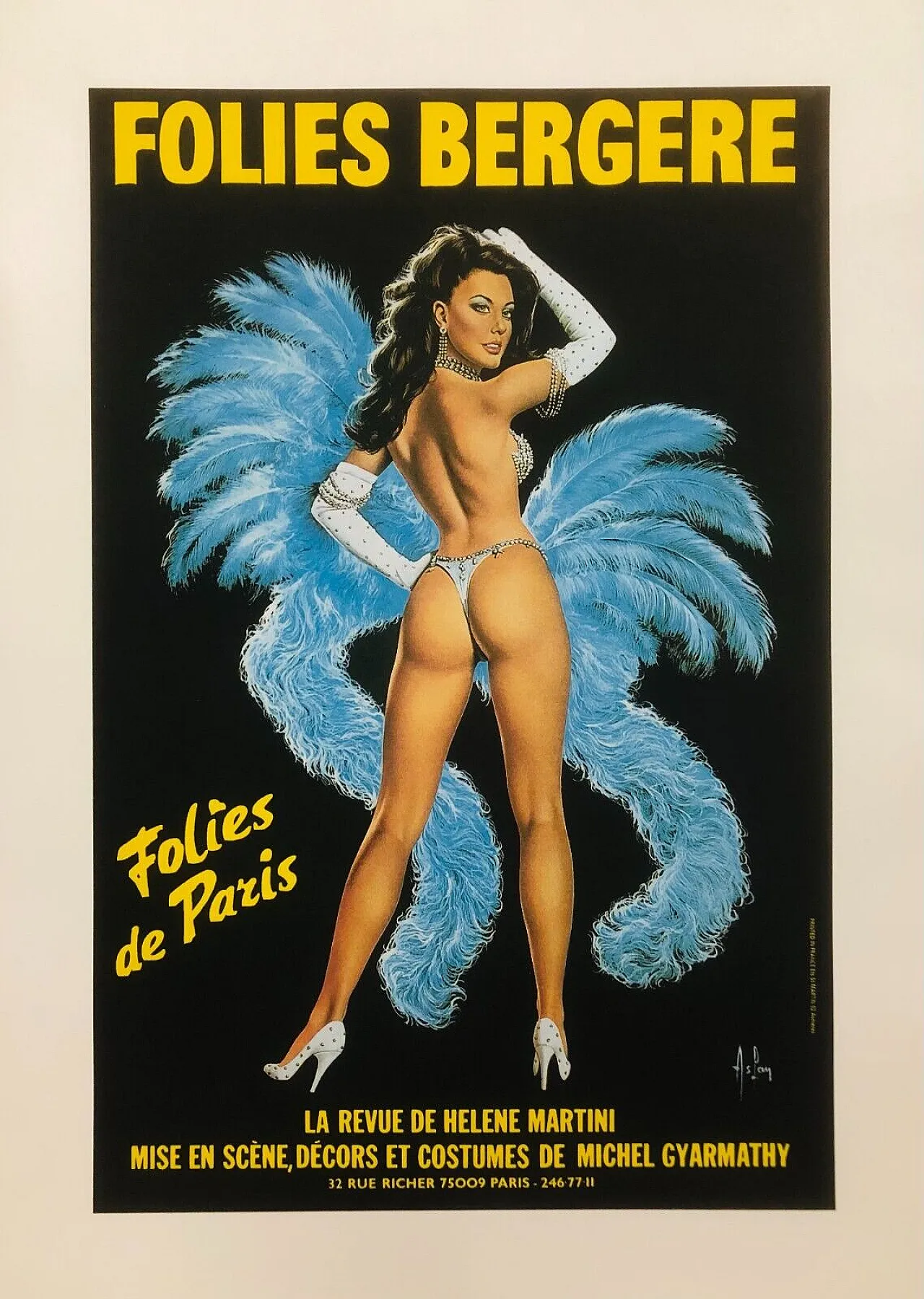 Alain Aslan, Folies Berger, poster on linen backing, 1980s 2