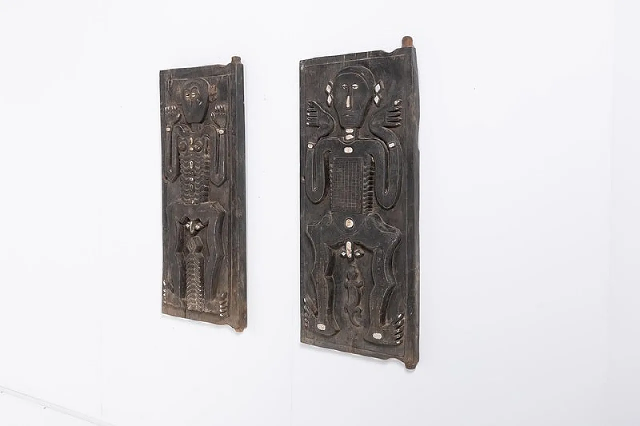Pair of African art wood panels, mid-20th century 2