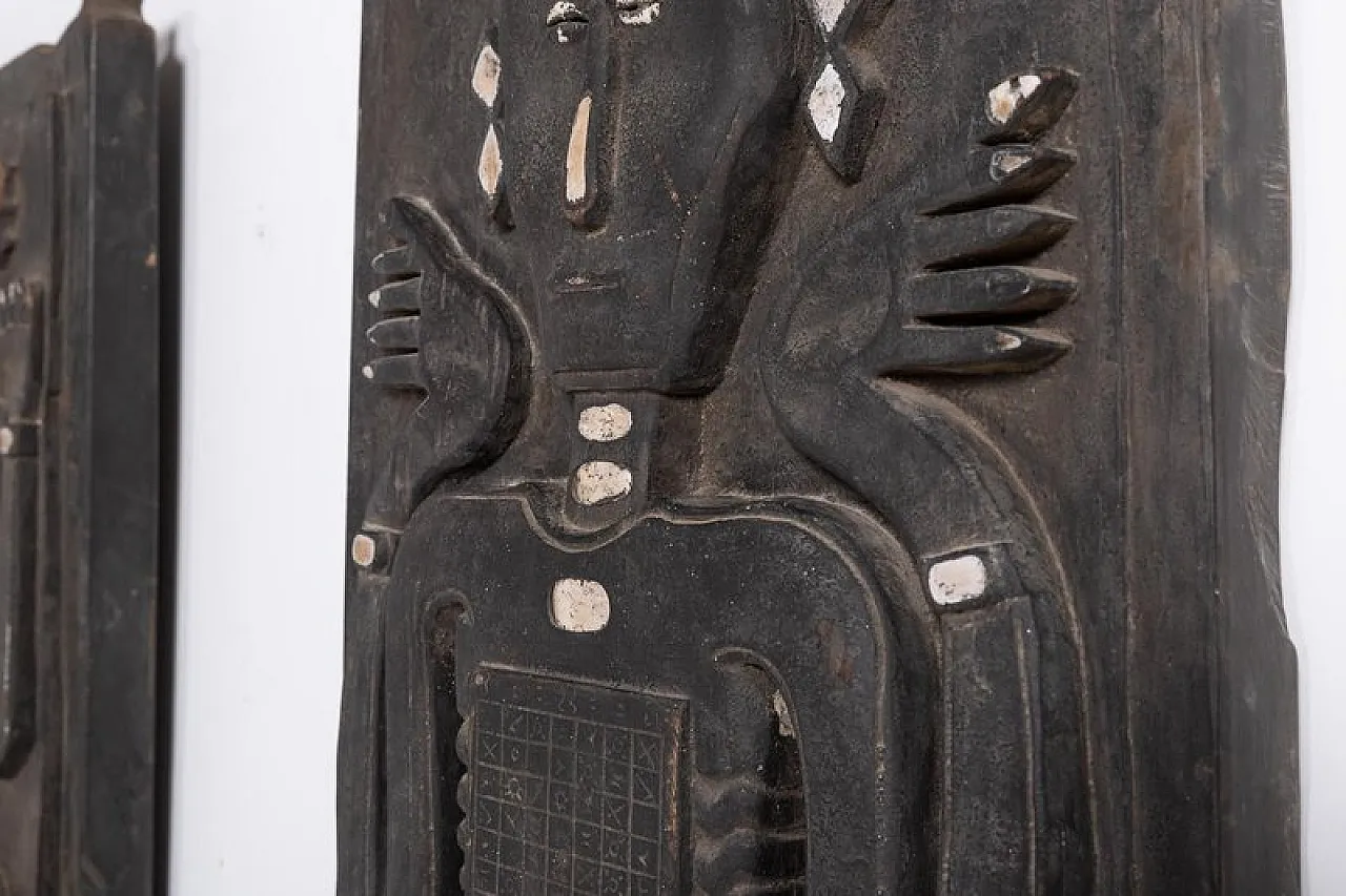 Pair of African art wood panels, mid-20th century 7