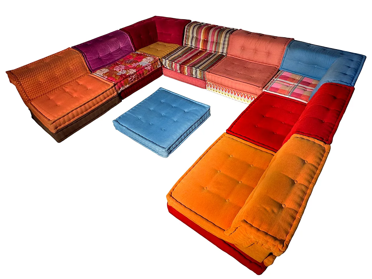 Modular Sofa Mah Jong by Kenzo & Missoni for Roche Bobois, set of 25 p 1