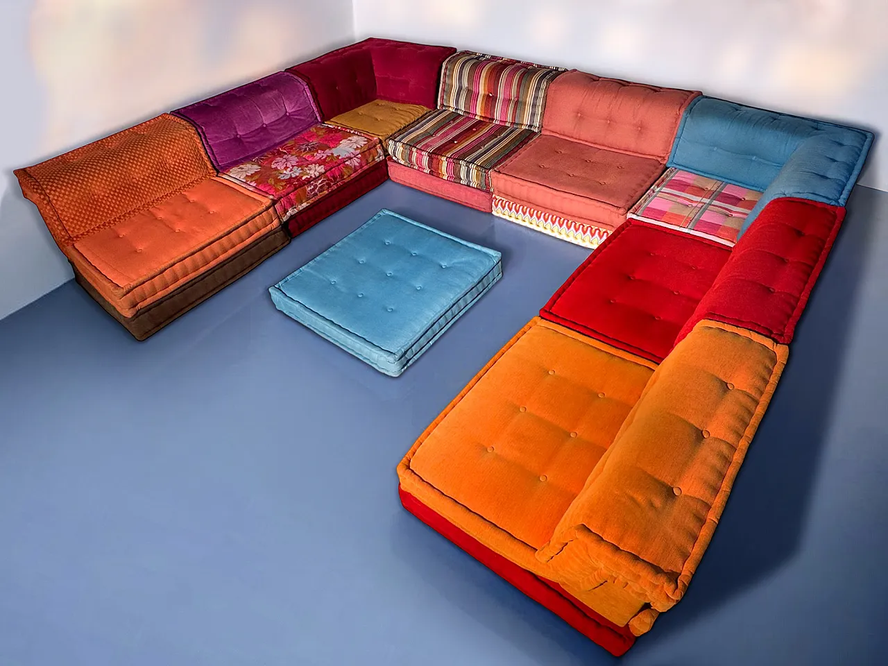 Modular Sofa Mah Jong by Kenzo & Missoni for Roche Bobois, set of 25 p 2