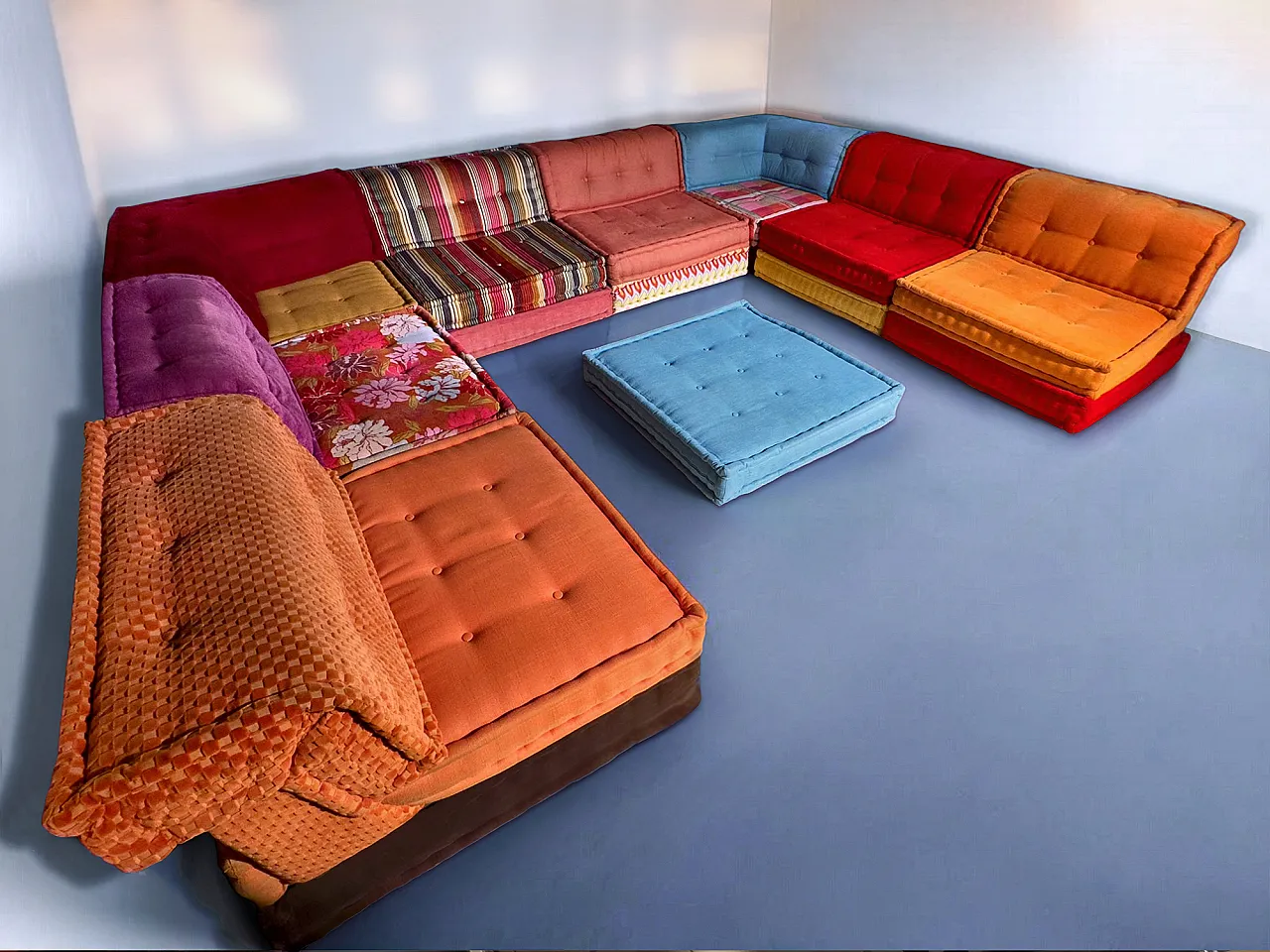 Modular Sofa Mah Jong by Kenzo & Missoni for Roche Bobois, set of 25 p 3