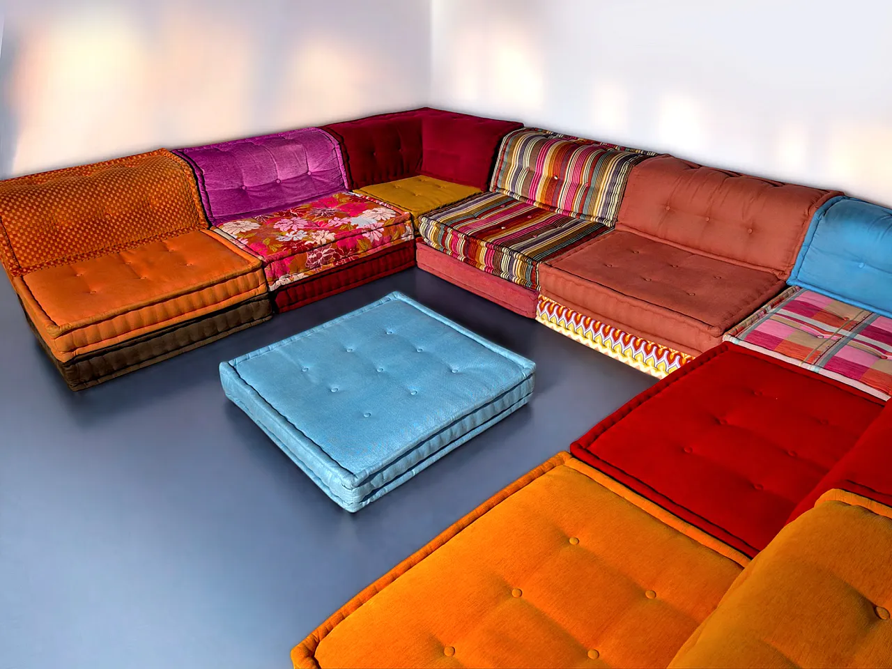 Modular Sofa Mah Jong by Kenzo & Missoni for Roche Bobois, set of 25 p 4