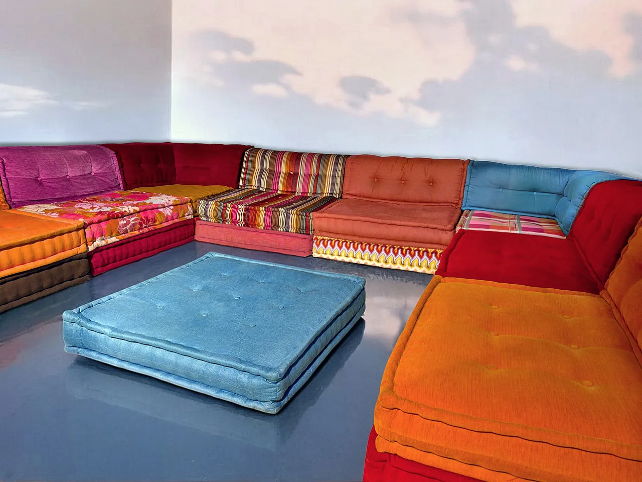 Modular Sofa Mah Jong by Kenzo & Missoni for Roche Bobois, set of 25 p 6