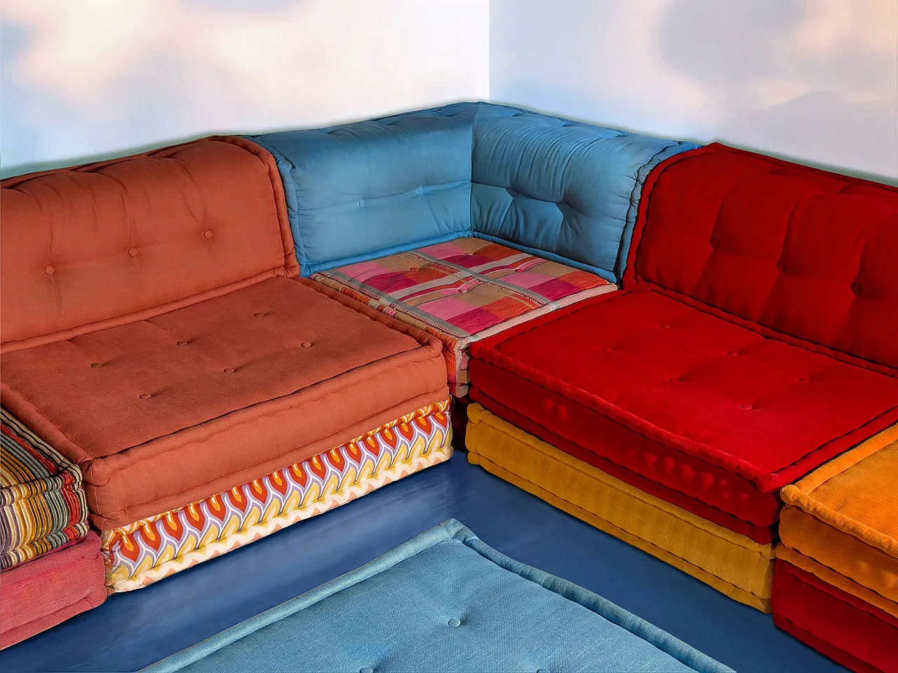 Modular Sofa Mah Jong by Kenzo & Missoni for Roche Bobois, set of 25 p 10