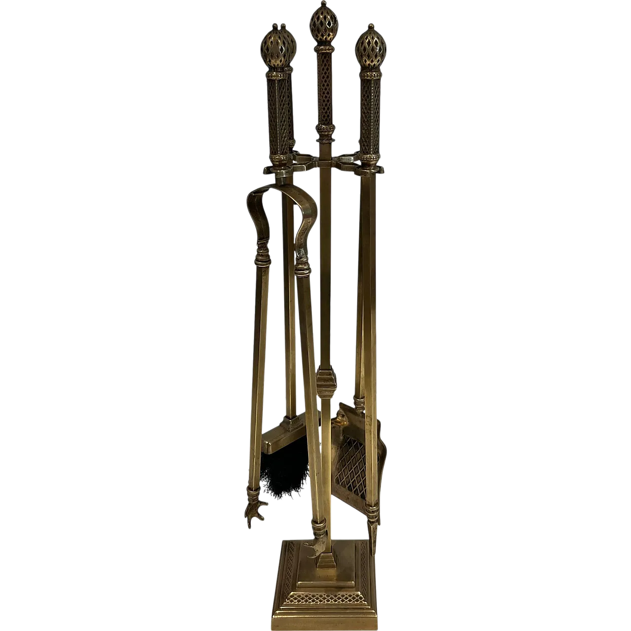 Attrezzi per camino in bronzo e ottone in stile neoclassico, anni '30 15