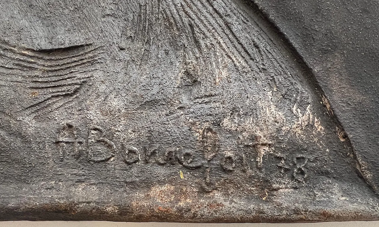 Piantana in ghisa con una donna nuda firmata Bonnefoit, anni '80 12