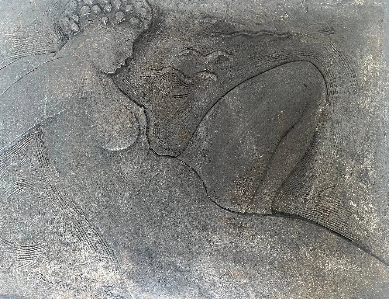 Piantana in ghisa con una donna nuda firmata Bonnefoit, anni '80 18