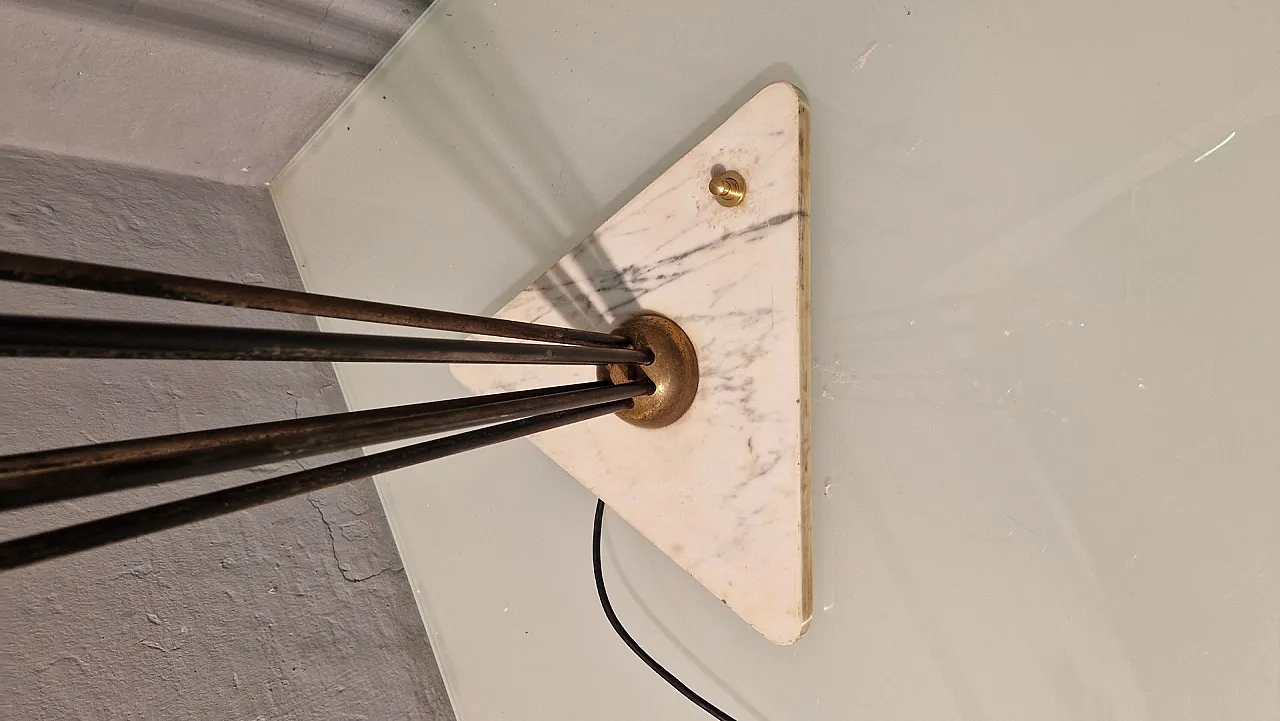 Lampada da terra Alberello in ferro, ottone e marmo di Stilnovo, anni '50 6