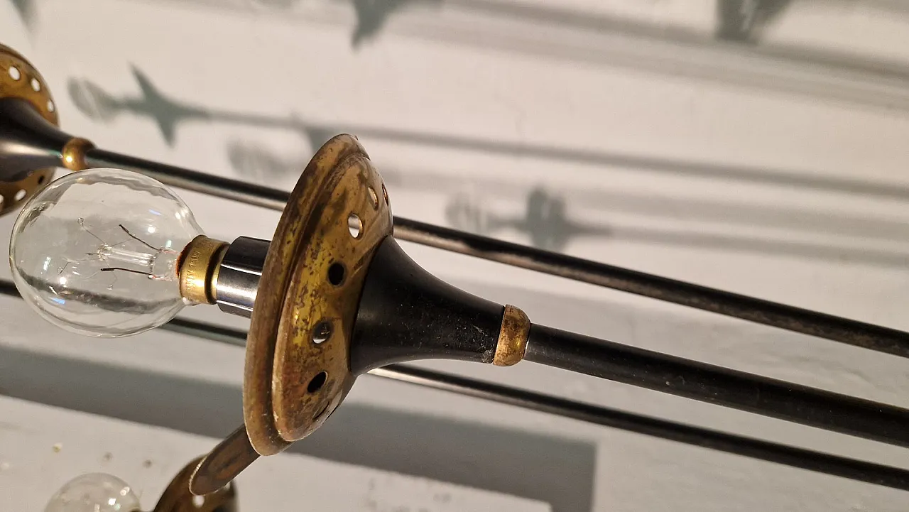 Lampada da terra Alberello in ferro, ottone e marmo di Stilnovo, anni '50 7