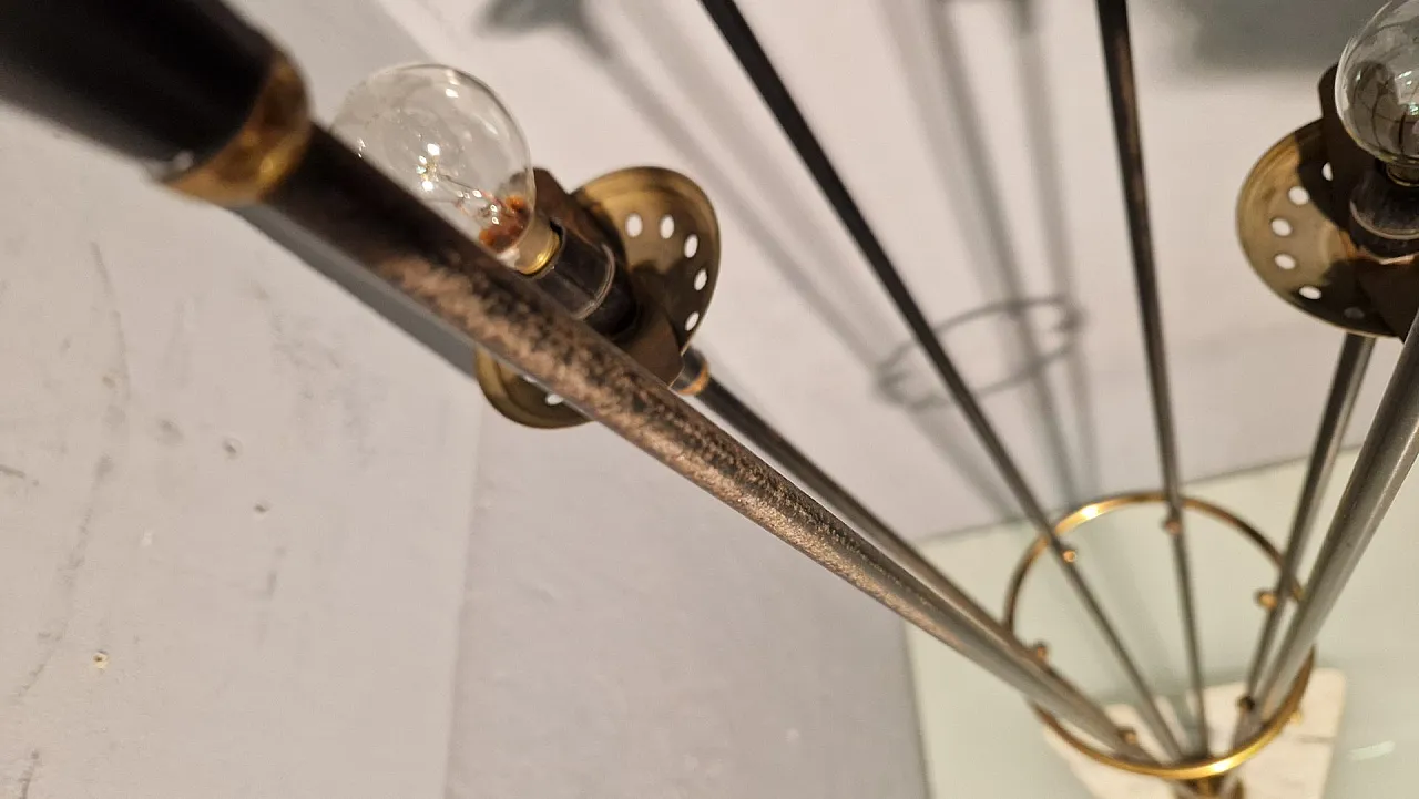 Lampada da terra Alberello in ferro, ottone e marmo di Stilnovo, anni '50 8