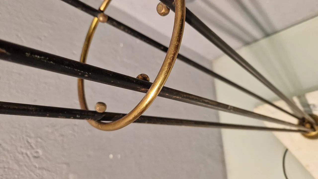 Lampada da terra Alberello in ferro, ottone e marmo di Stilnovo, anni '50 9