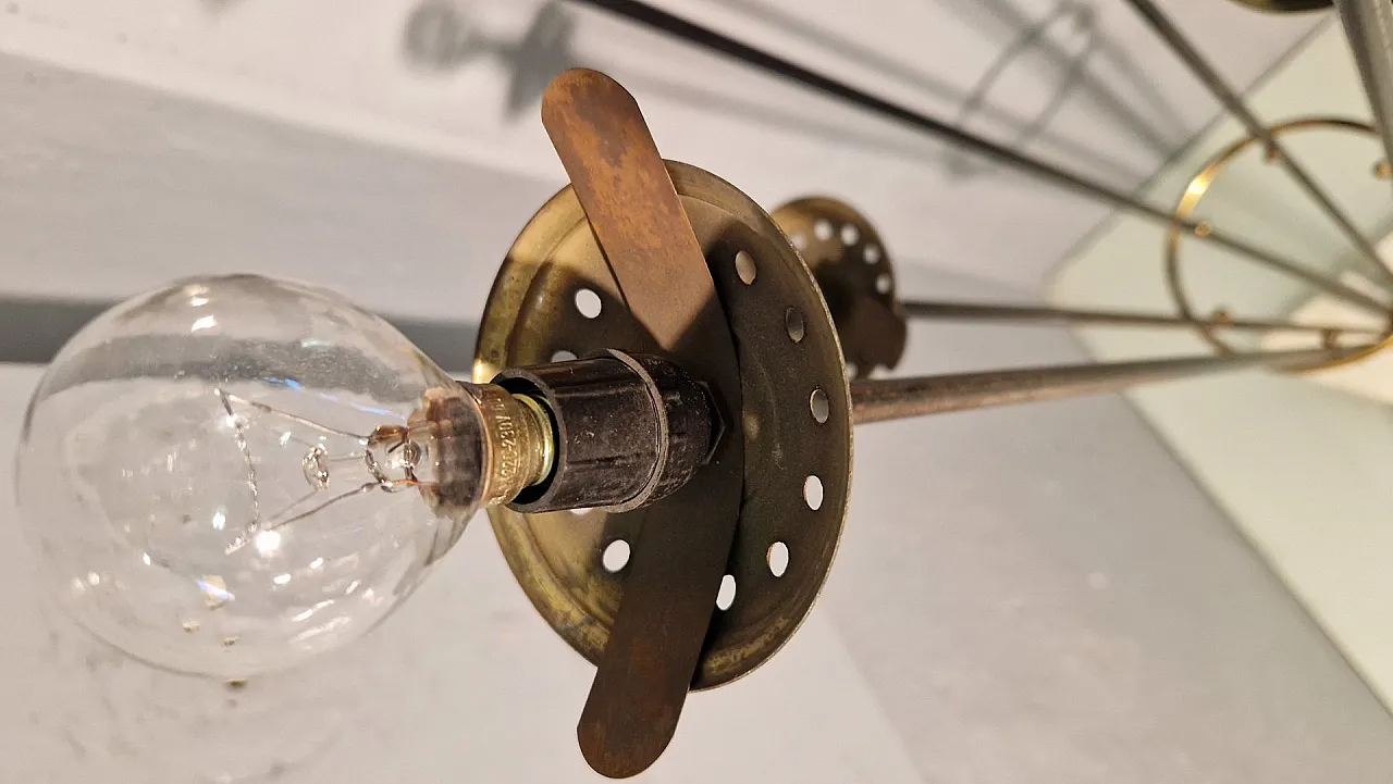 Lampada da terra Alberello in ferro, ottone e marmo di Stilnovo, anni '50 12