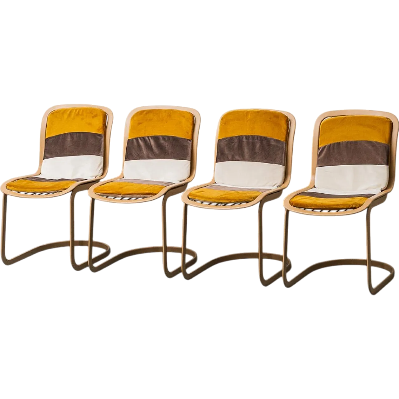 4 Gastone Rinaldi metal chairs for Cidue, 70s 13