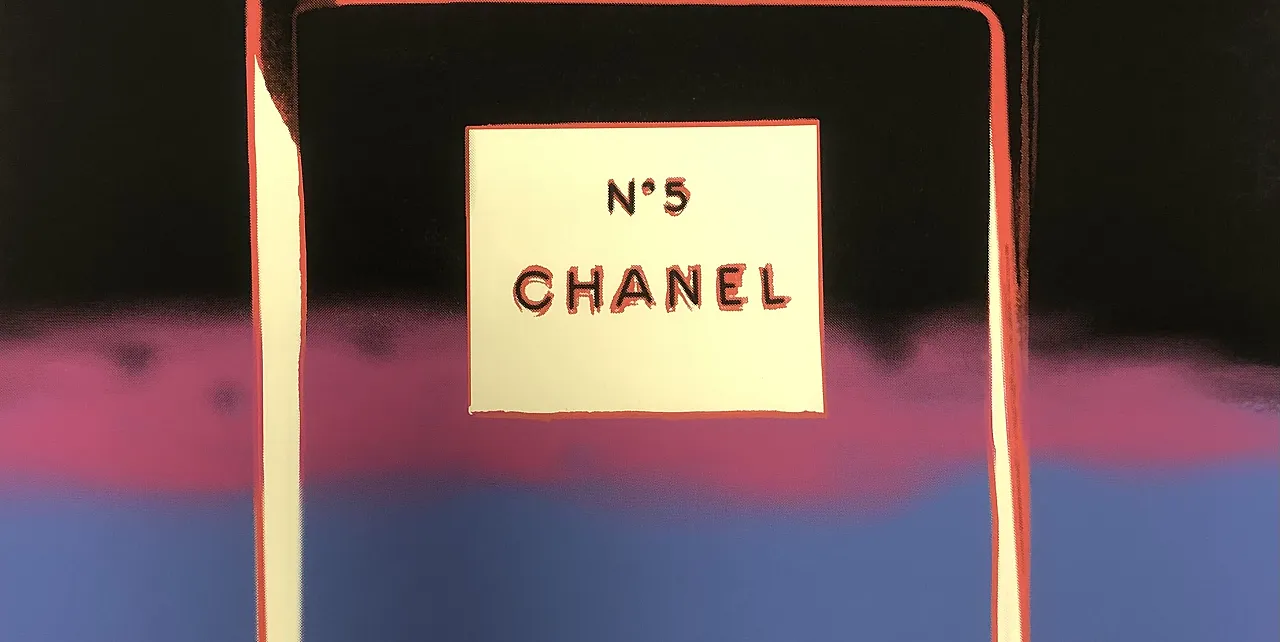 Andy Warhol, 1997 - CHANEL N.5 (Purple-Black) - Silkscreen Print - cm 99 x 69 2