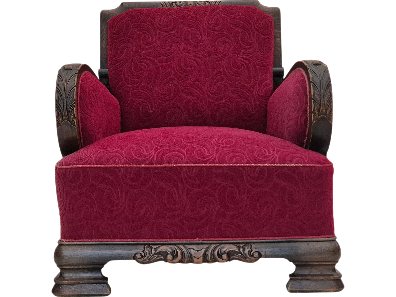 Danish relax armchair in oak wood, 60s 26