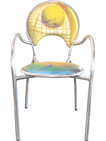 4 sedie con braccioli in metallo MB Vintage, 2000