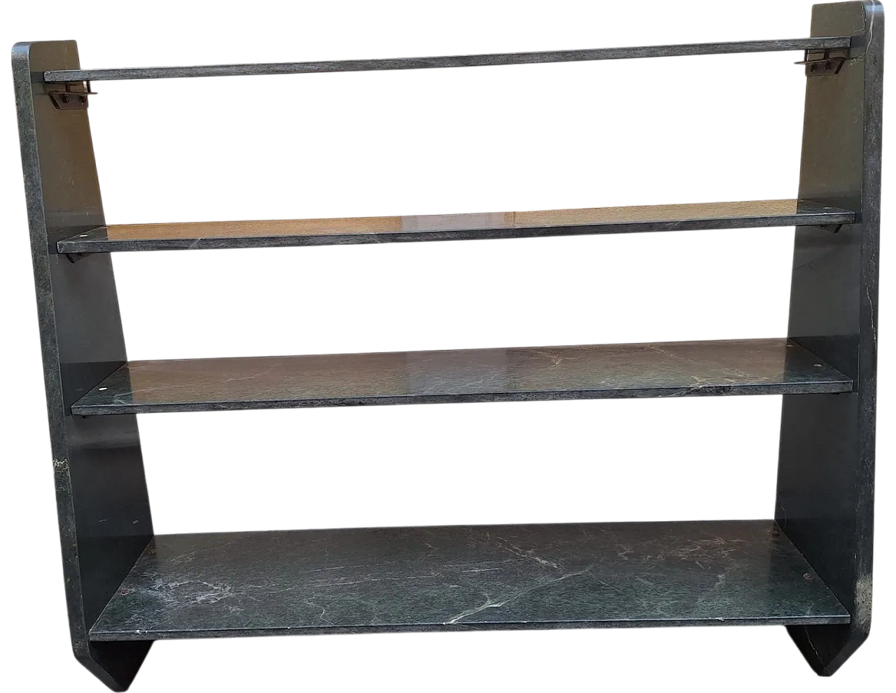 Libreria da terra in marmo verde Alpi, anni '70 4