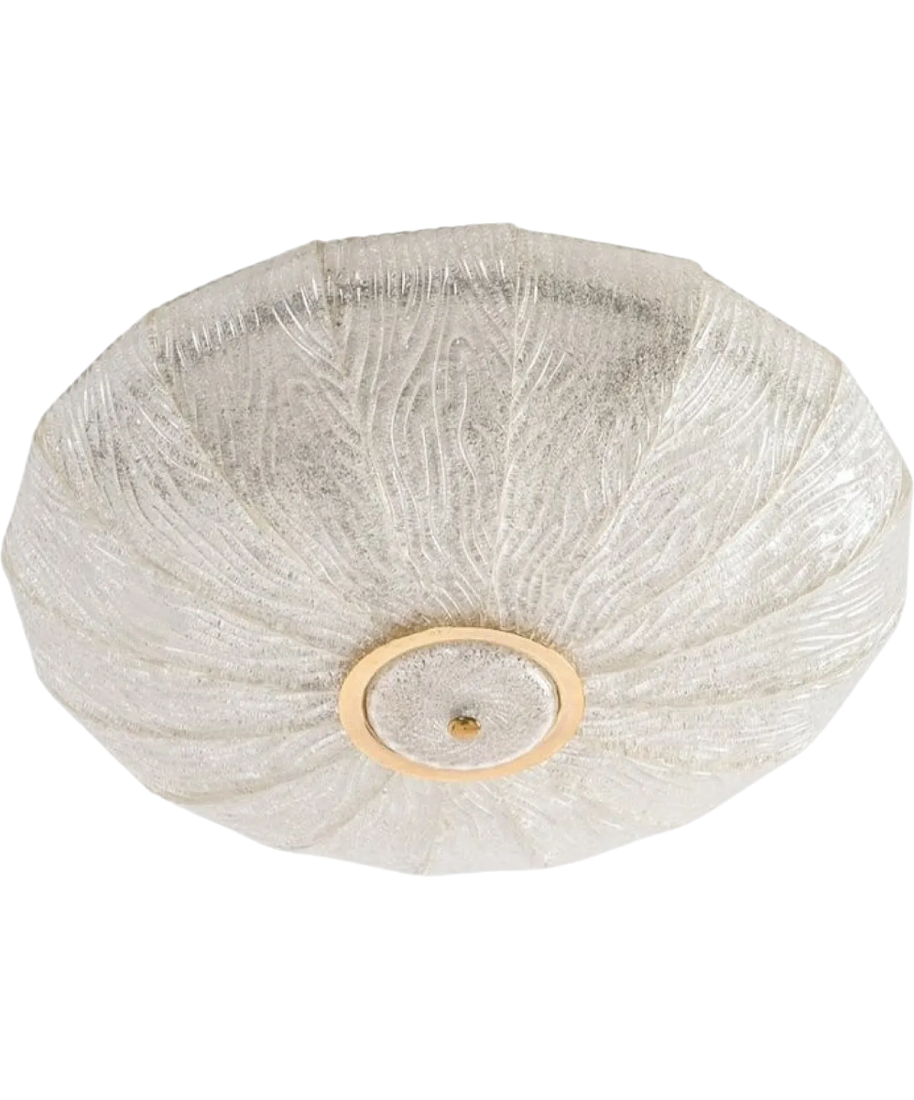 Lampada da soffitto modello Royal in ferro, ottone e vetro Dew di Barovier & Toso, anni '70 10