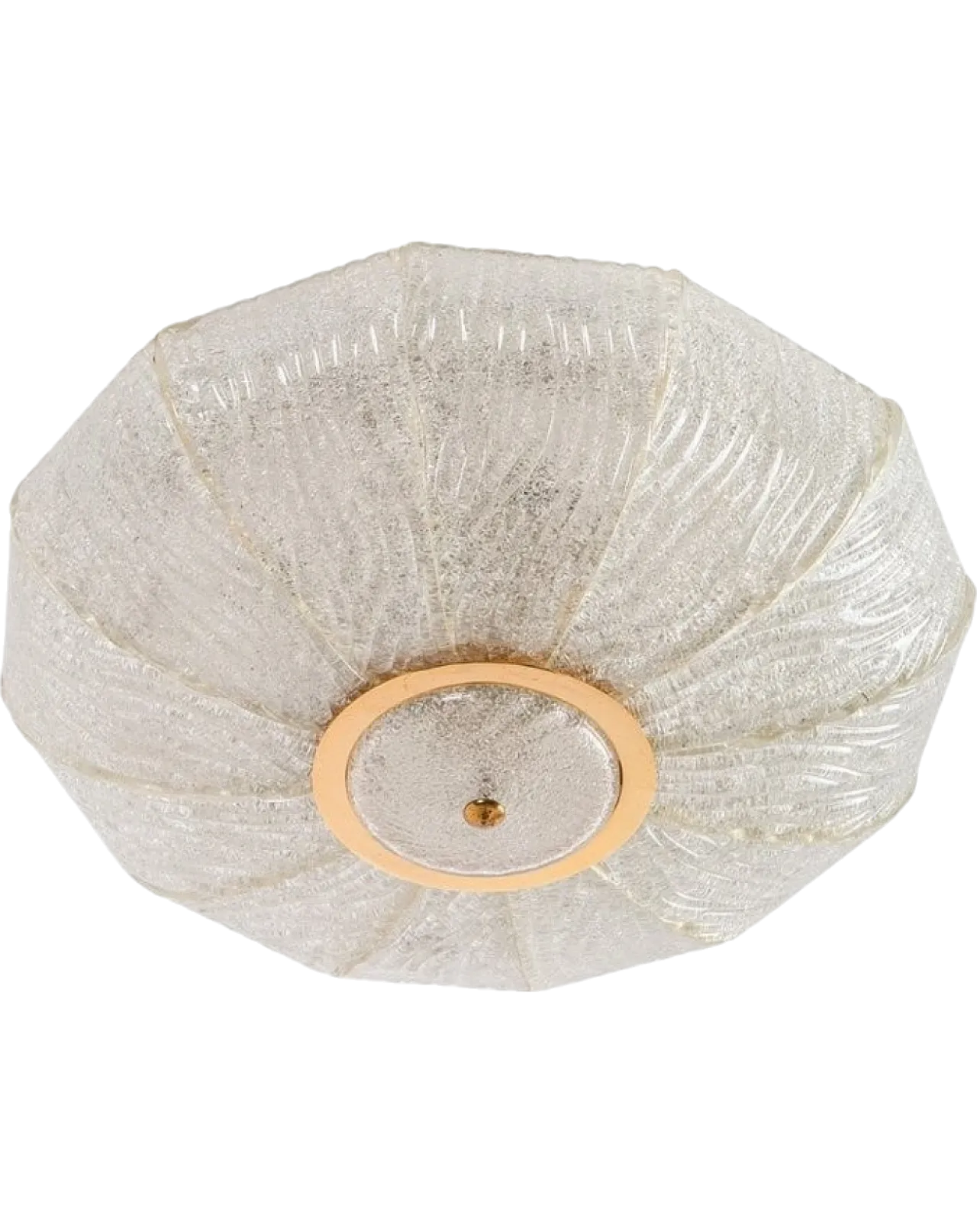 Lampada da soffitto modello Royal in ferro, ottone e vetro Dew di Barovier & Toso, anni '70 8