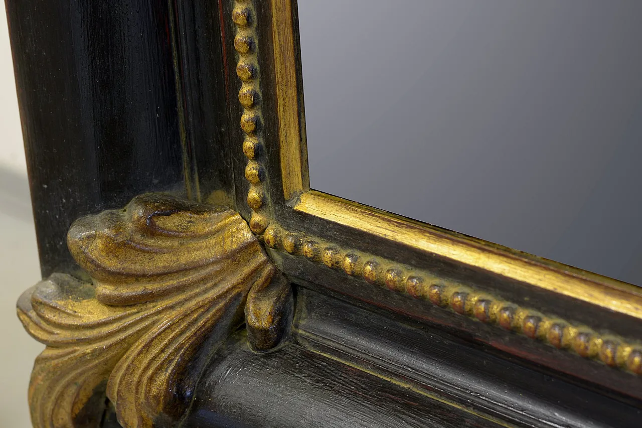 Salvator ebony and gold wall mirror, 1980s 4
