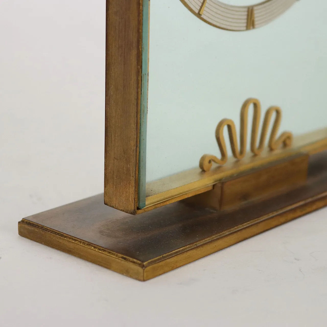 Kienzle table clock in gilded brass, 1950s 7