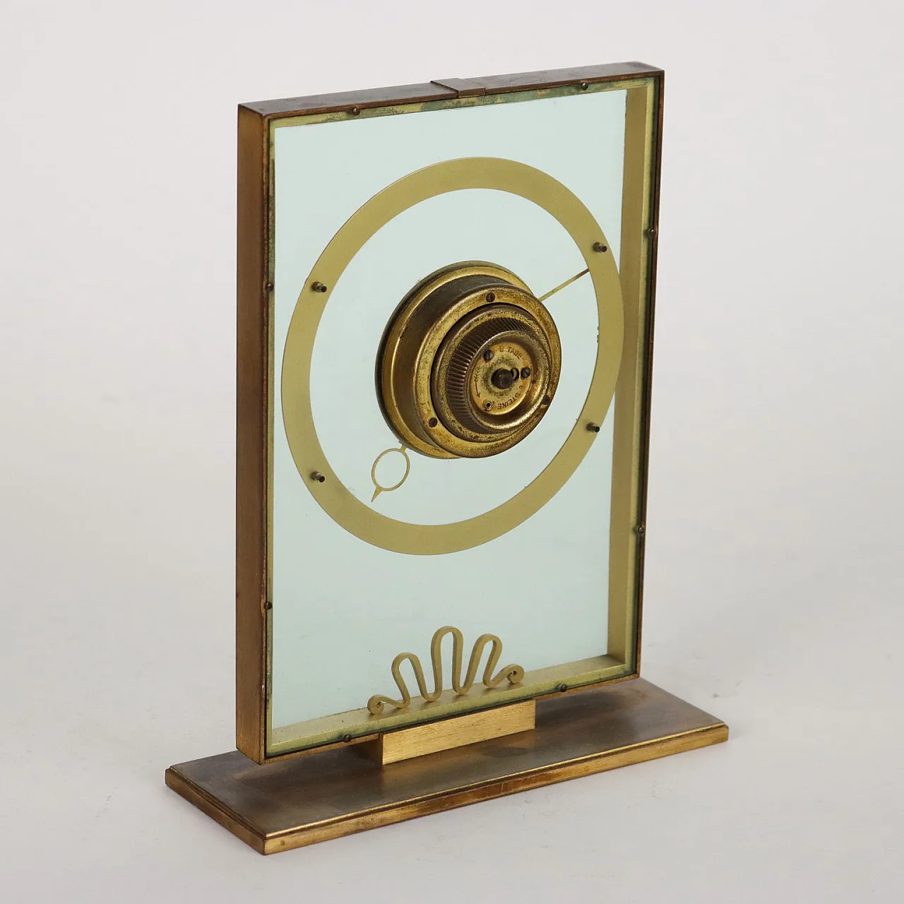 Kienzle table clock in gilded brass, 1950s 8