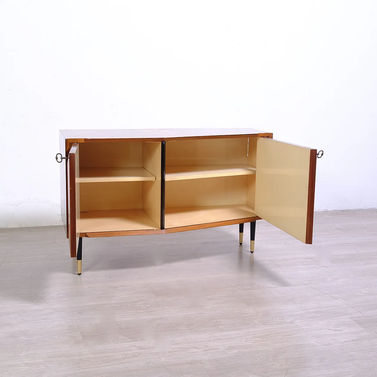 Wood TV stand cabinet attributed to Vittorio Dassi, 1960s 34