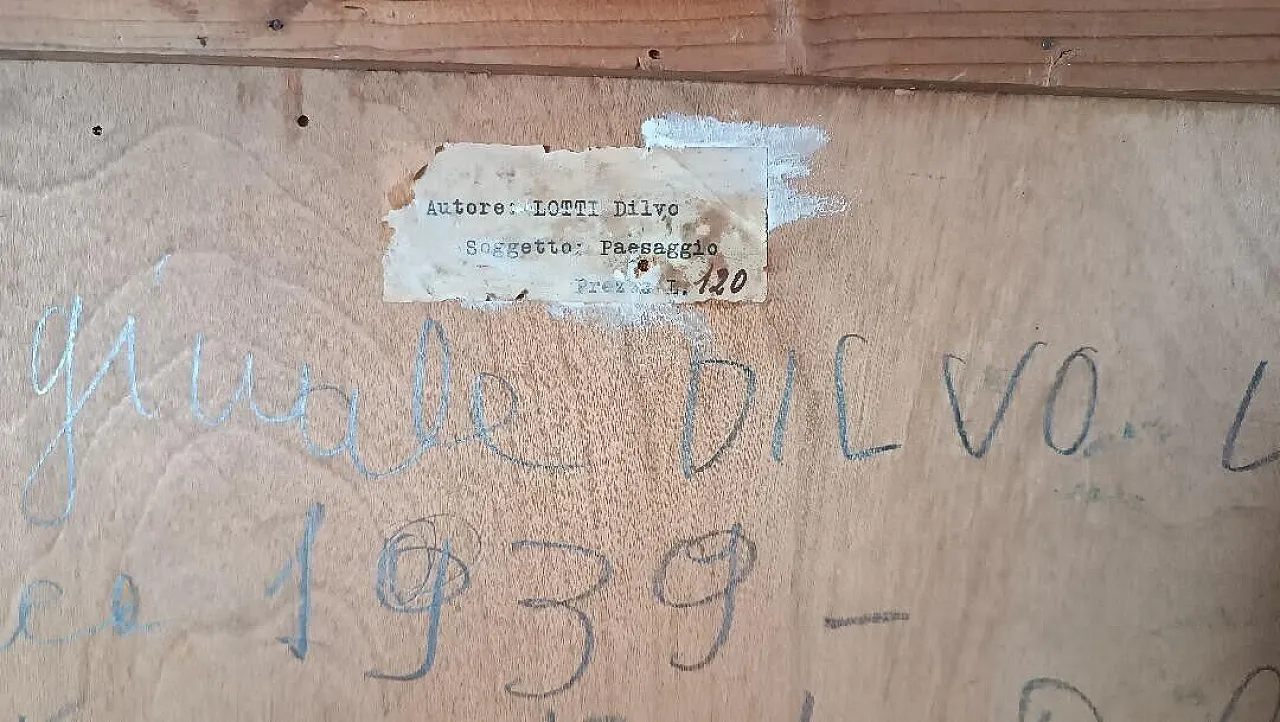 Landscape by Dilvo Lotti, oil on panel, 1930s 16