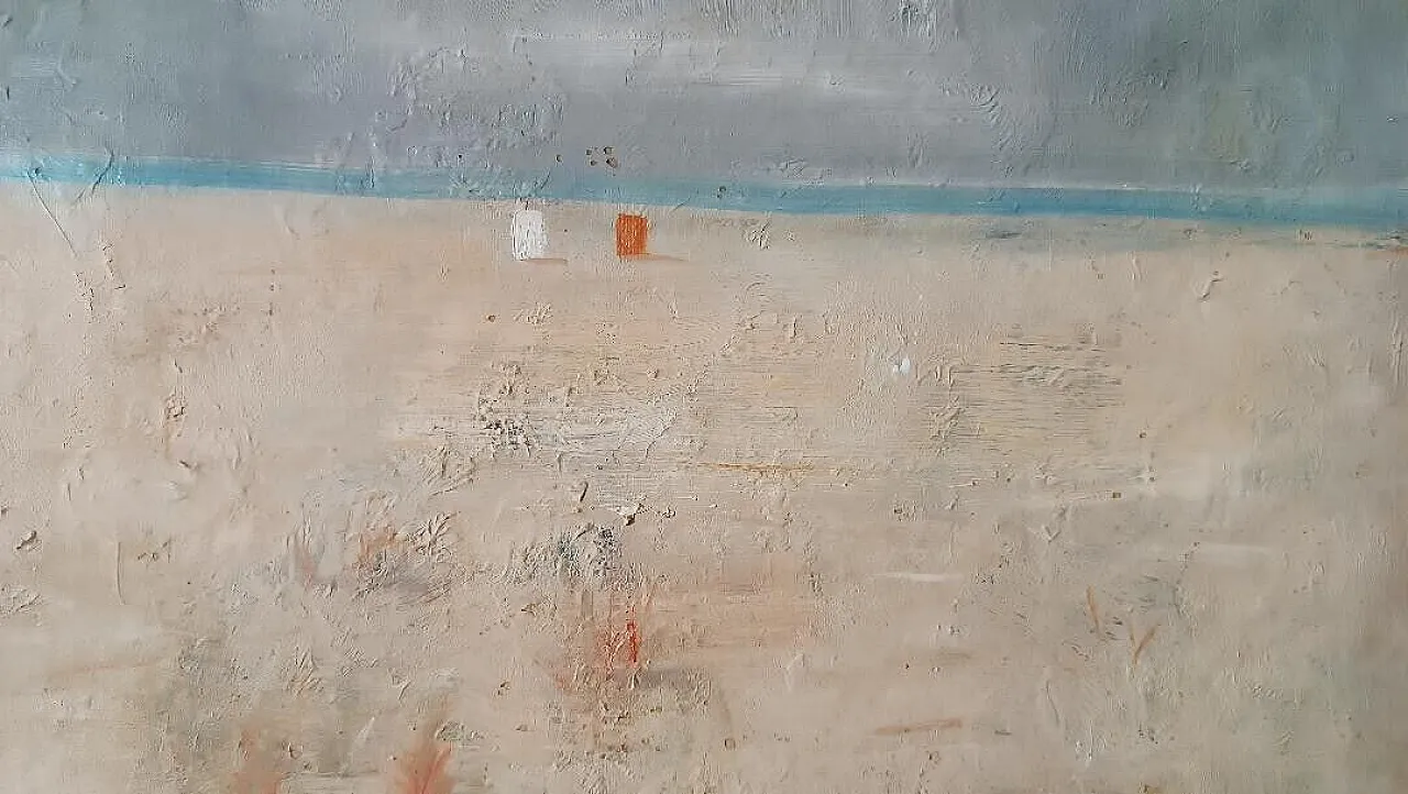 Spiaggia versiliana di Enzo Masieri, olio su tela, '900 4